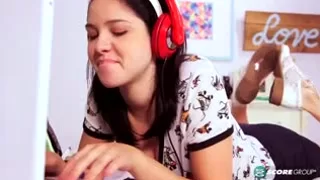 Messy with small pussy receiving creampie